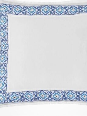 New Dena Home Sky cotton Blue Border euro Pillow Sham